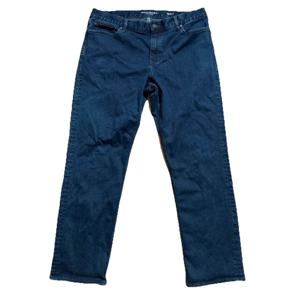 Banana‎ Republic Jeans Men's 36x30 (38x30) Dark Wash Traveler Slim Fit Stretch